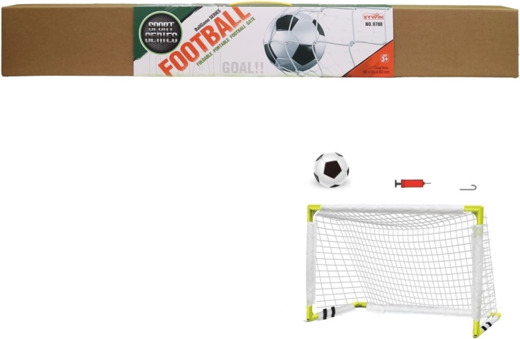 But de football avec ballon et pompe