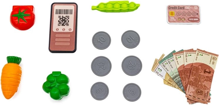 Nombreux accessoires pour jouer au magasin