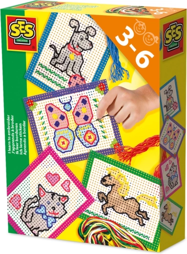 J’apprends à broder – kit de broderie avec modèles colorés