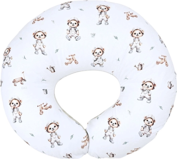 Petit coussin d’allaitement EKO Velvet gardener bear 60 × 60 cm