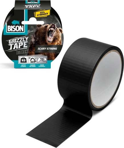Ruban adhésif renforcé super résistant Grizzly noir 10 m