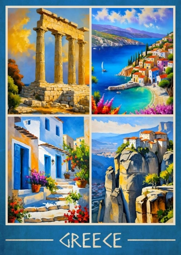 Puzzle Enjoy Vues grecques 1000 pièces