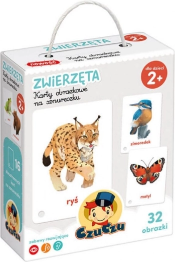 Cartes illustrées sur ficelle : Animaux