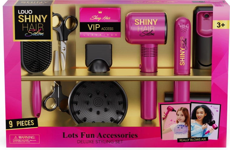 Grande trousse de coiffure pour enfants, 9 pièces