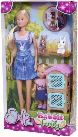 Poupée Steffi et Evička avec Famille de Lapins