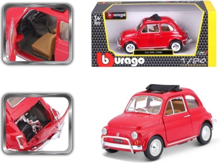 Bburago Fiat 500L 1:24 modèle métallique rouge