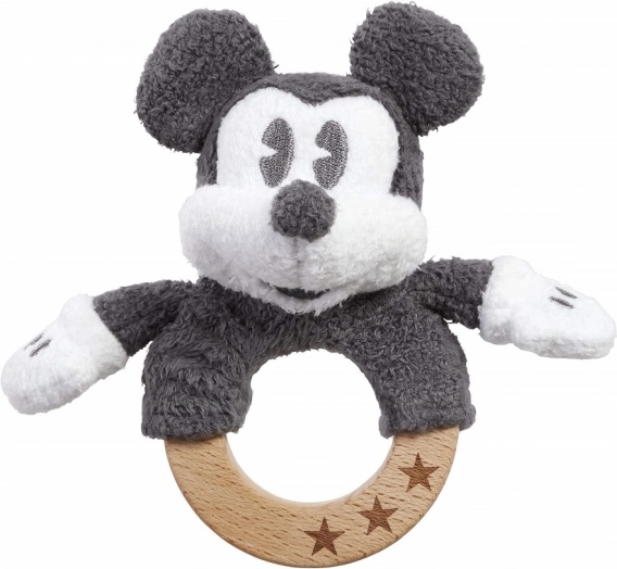 Hochet en bois et en peluche MICKEY MOUSE