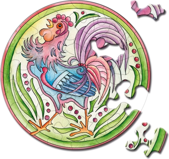 Curiosi puzzle rond Picoli coq 33 pièces