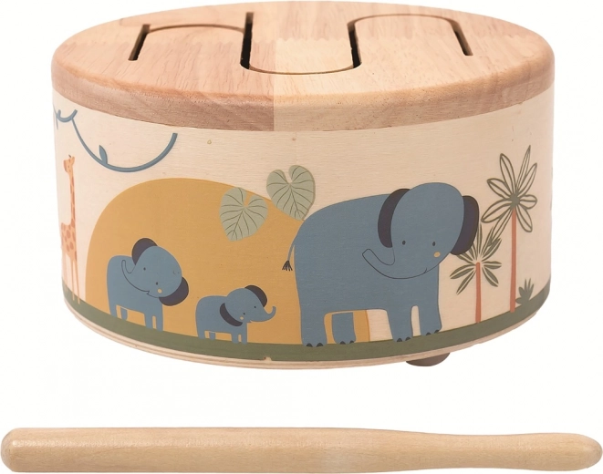 petit tambour en bois safari pour enfants