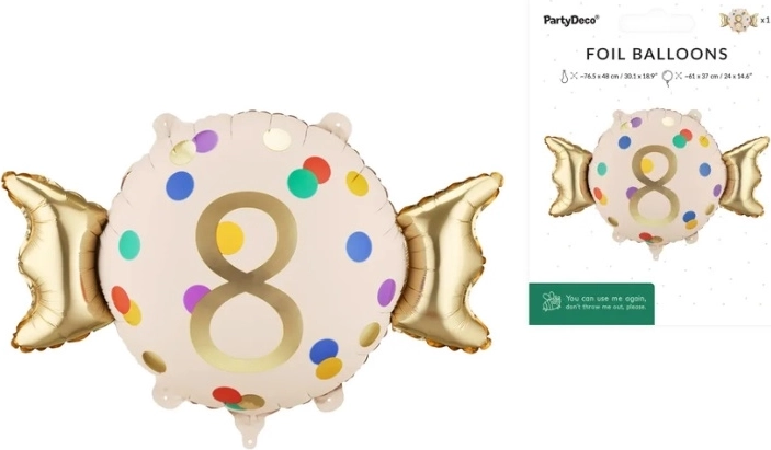 Ballon en aluminium en forme de bonbon 61 × 37 cm (mix de couleurs)