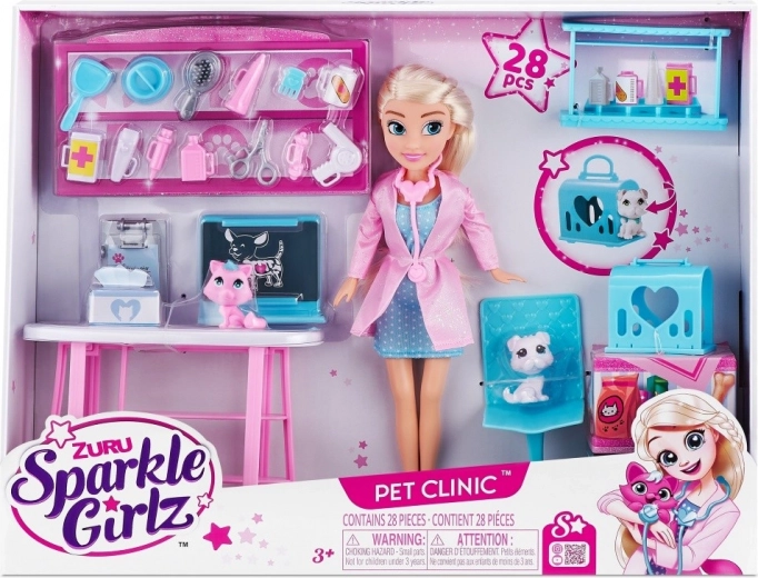 Poupée SPARKLE GIRLZ clinique vétérinaire – grand set de jeu