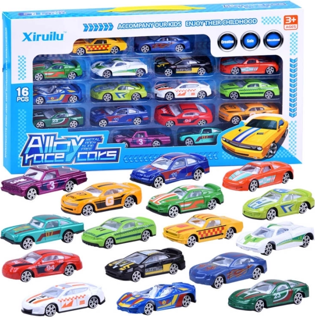 Set de petites voitures métalliques 16 pcs