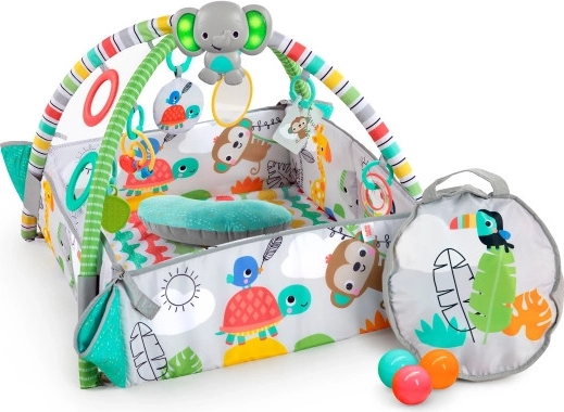Jouets suspendus et éléphant musical lumineux