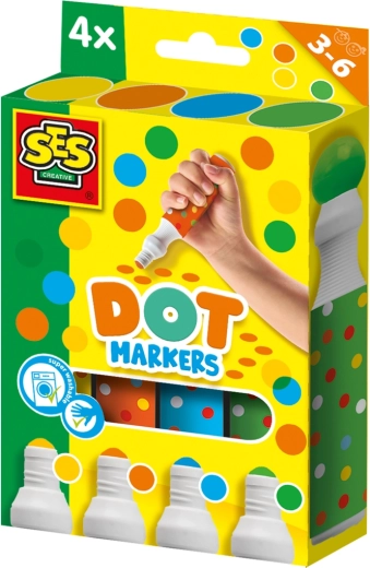 Feutres à tampon XXL pour enfants – set de 4 couleurs lavables