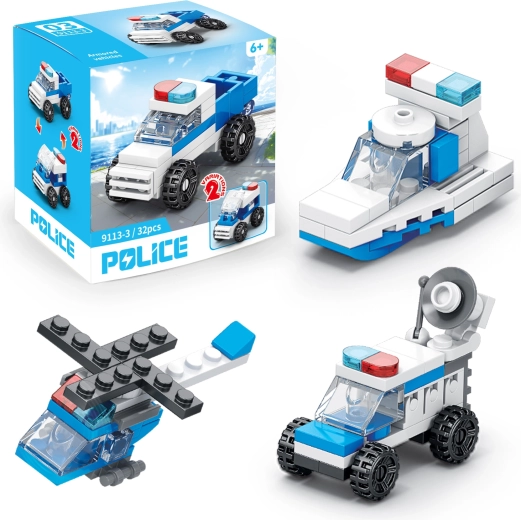 Jeu de construction police 10 en 1 - 1 pièce