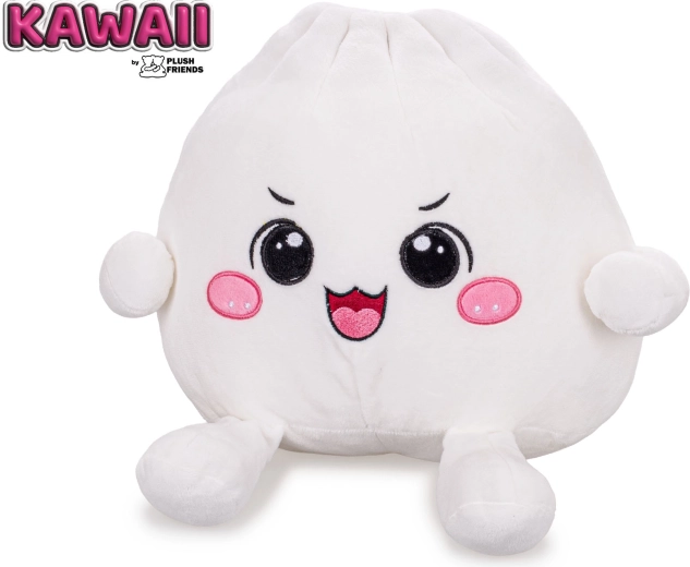 Plush Friends bao dumpling kawaii en peluche, souriant 25 cm - 1 pièce