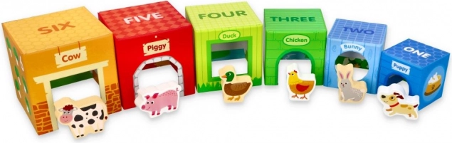 cubes à empiler avec des animaux de la ferme