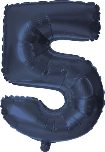Ballon en feuille TORO chiffre 5, 30 cm, bleu