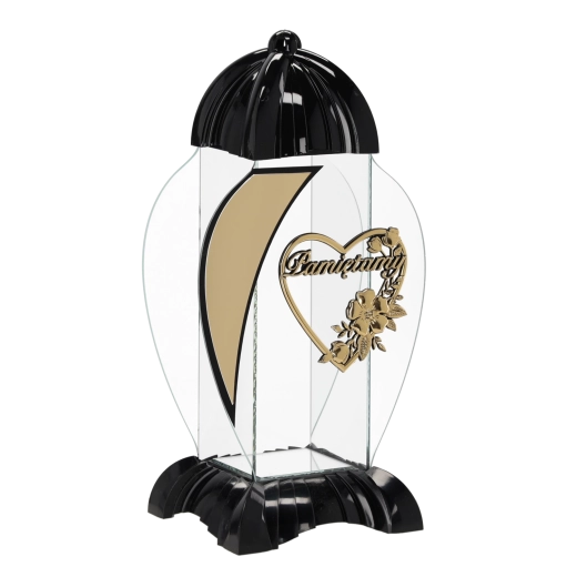 Lampion Art Deco cœur noir - 1 pièce