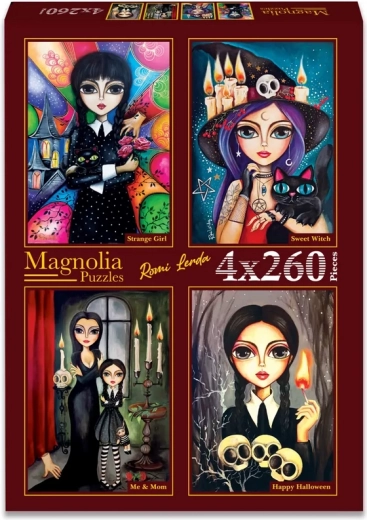 Coffret de puzzles Magnolia Joyeux Halloween – 4×260 pièces