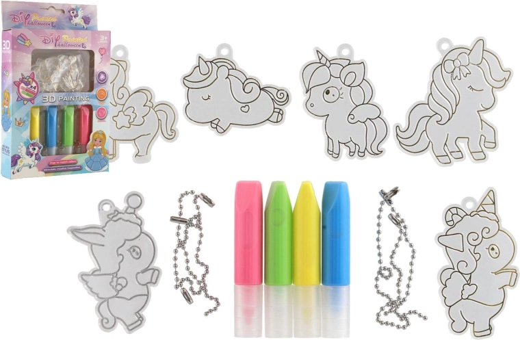 Kit créatif : colorie ton pendentif licorne