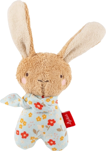 Sigikid premier hochet en peluche lapin bleu 15 cm