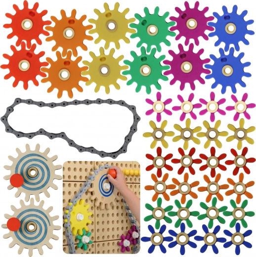 Masterkidz STEM Plateau avec engrenages et chaîne 39 pièces