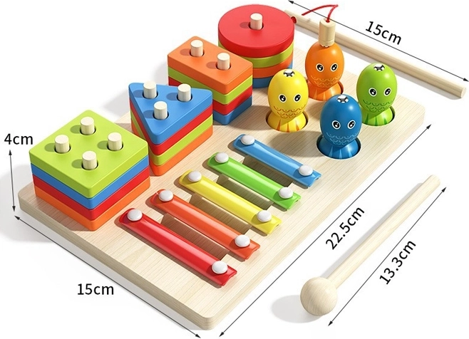 Ensemble d’instruments de musique en bois pour enfants, 18 pièces