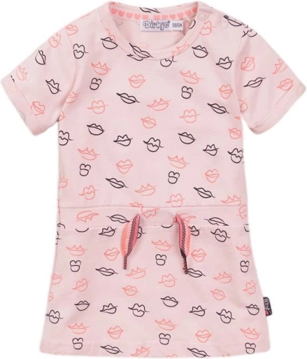 Robe enfant Dirkje rose clair avec imprimé