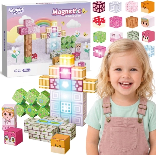 Woopie blocs de construction magnétiques 48 pcs Montessori 3D