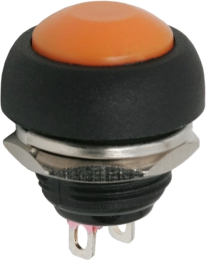 Bouton-poussoir momentané rond SPST orange