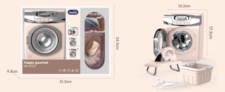 Machine à laver automatique pour enfants avec fer à repasser et panier
