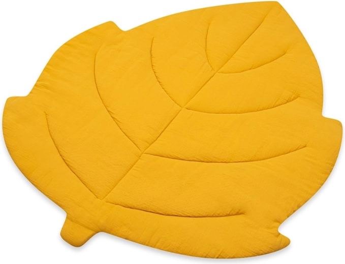 Tapis de jeu en mousseline New Baby Leaf moutarde