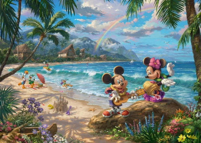 Puzzle Minnie et Mickey à Hawaï 1000 pièces