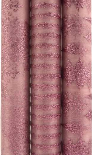 Organza rose en polyamide avec sequins 30 × 200 cm