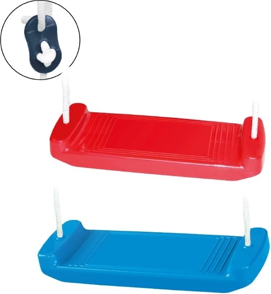 Siège de balançoire en plastique, rouge/bleu