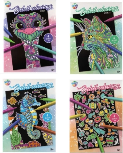 Images en velours à colorier – set de 4 motifs