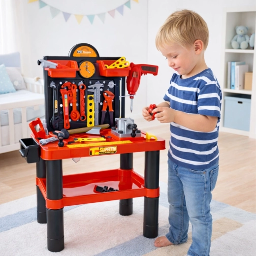 Surface de travail stable avec étau et repère de mesure