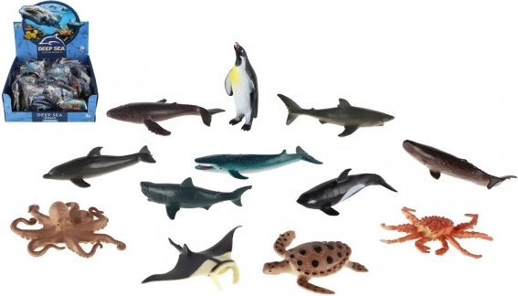 Créatures marines en plastique 8-10 cm mélange de types dans une boîte