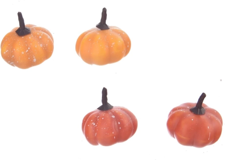 Petites citrouilles décoratives en plastique orange – 4 pcs