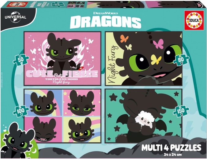 Educa Puzzle Dragons 4 en 1