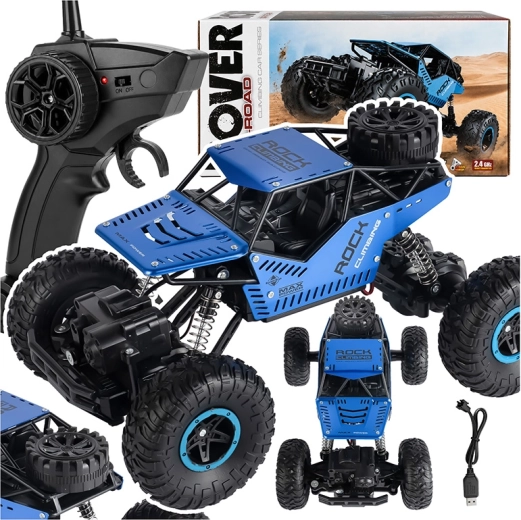 Voiture RC tout-terrain 4x4 télécommandée avec batterie rechargeable, noire - 1 pièce