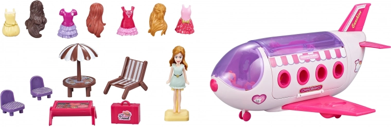 Avion avec poupée et accessoires 28 cm