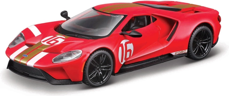 Bburago modèle de course 2022 Ford GT Heritage Edition 1:32 rouge