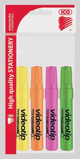 Surligneurs ICO Videotip pastel, set de 4 pièces