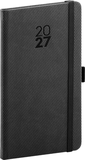 Agenda de poche Notique Diamante 2027 noir 9 × 15,5 cm