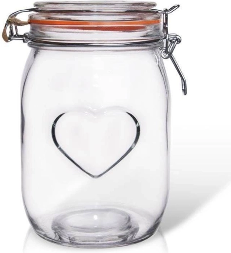 Bocal de conservation en verre avec clip 1 l