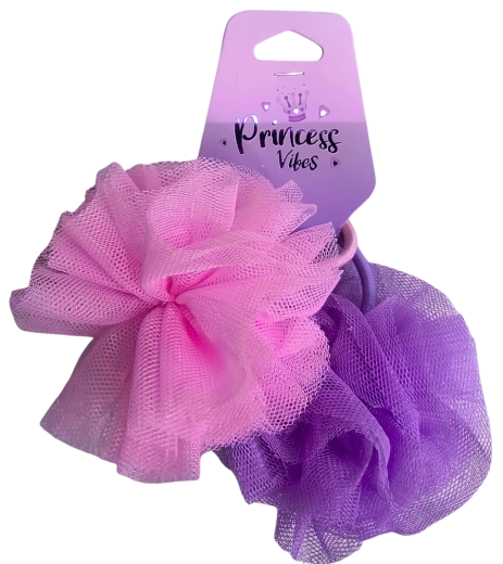 PINK set d’élastiques à cheveux en tulle rose et violet, 2 pcs