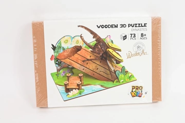 Puzzle 3D en bois — scarabée sur un arbre