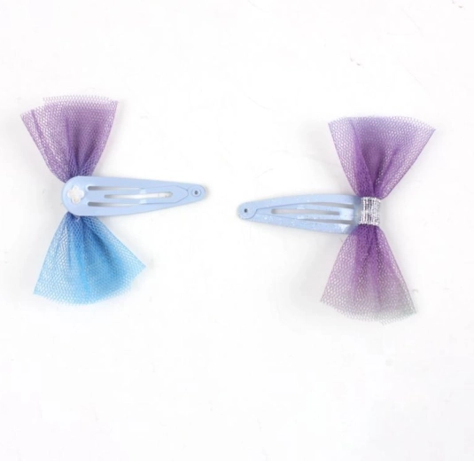 Barrettes légères avec nœud en tulle